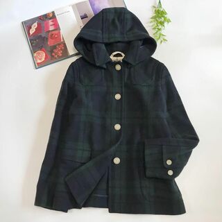 トラディショナルウェザーウェア(TRADITIONAL WEATHERWEAR)のトラディショナルウェザーウェア ウールコート フード付き ブラックウォッチ 36(ピーコート)