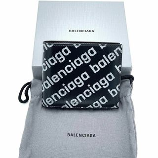 バレンシアガ(Balenciaga)のほぼ新品美品☆バレンシアガ コンパクトウォレット 二つ折り財布 ブラック(折り財布)