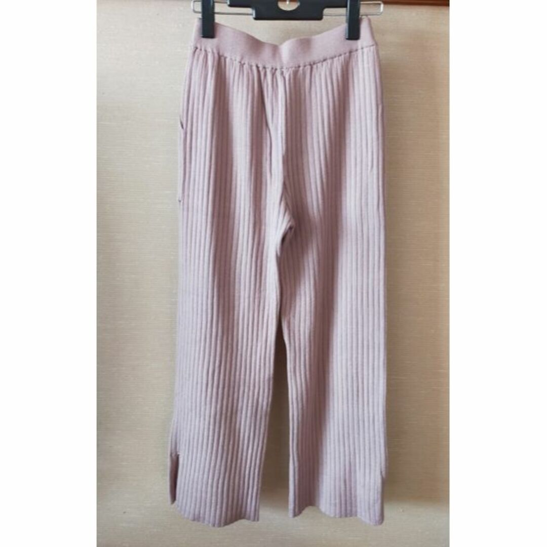 GU - GUワイドリブ ニットパンツ S PINK タグ付き WOMEN ジーユーの