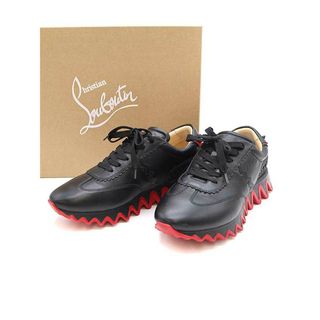 クリスチャンルブタン(Christian Louboutin)のChristian Louboutin クリスチャンルブタン 22AW Loubishark ルビーシャークレザースニーカー ブラック 42(スニーカー)