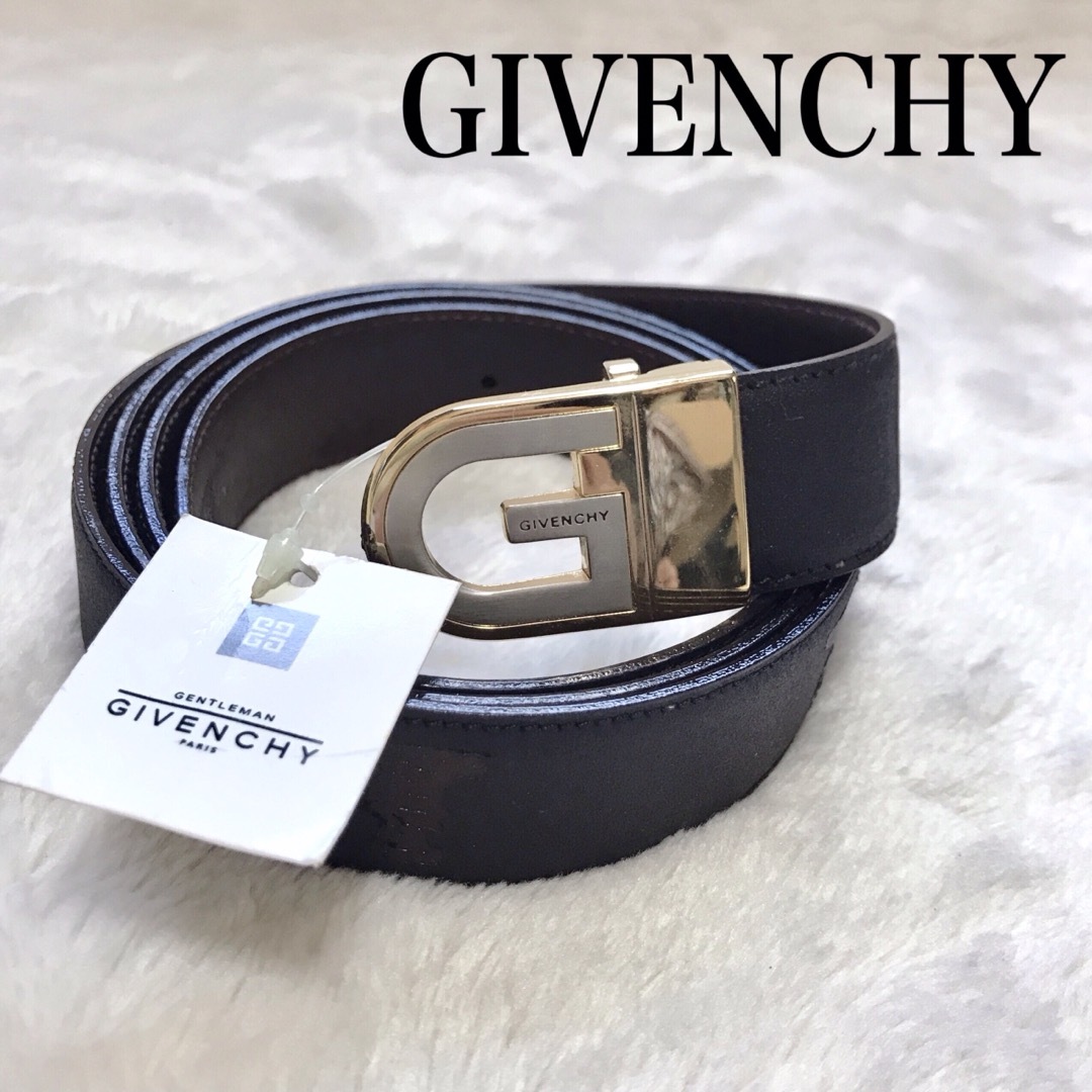 GIVENCHY(ジバンシィ)のGIVENCHY ジバンシー ロゴ ゴールド金具 ベルト バックル レザー 本革 メンズのファッション小物(ベルト)の商品写真