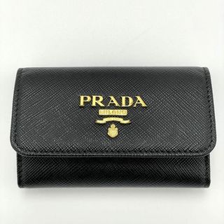 プラダ(PRADA)の完全新品同様☆PRADA プラダ サフィアーノ キーケース ブラック レザー(キーケース)