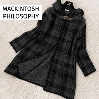 マッキントッシュフィロソフィー(MACKINTOSH PHILOSOPHY)のマッキントッシュフィロソフィー　ニット　チェック　コート　ガウン　カーディガン(ロングコート)