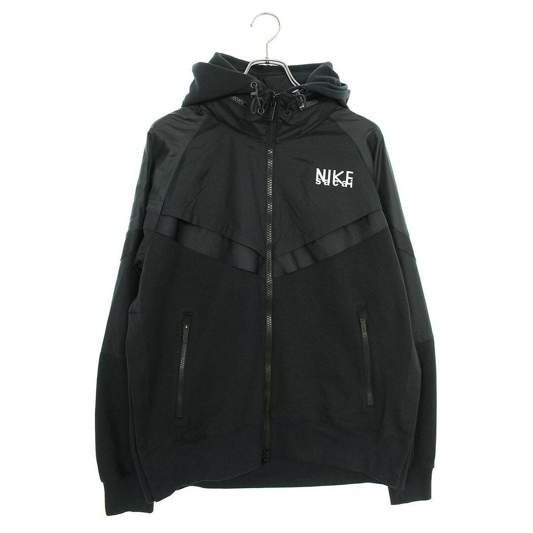 ナイキ ×サカイ Sacai  AS M NRG FULL ZIP HOODIE DQ9030-010 ロゴプリントナイロン切替ジップアップブルゾン メンズ XXL