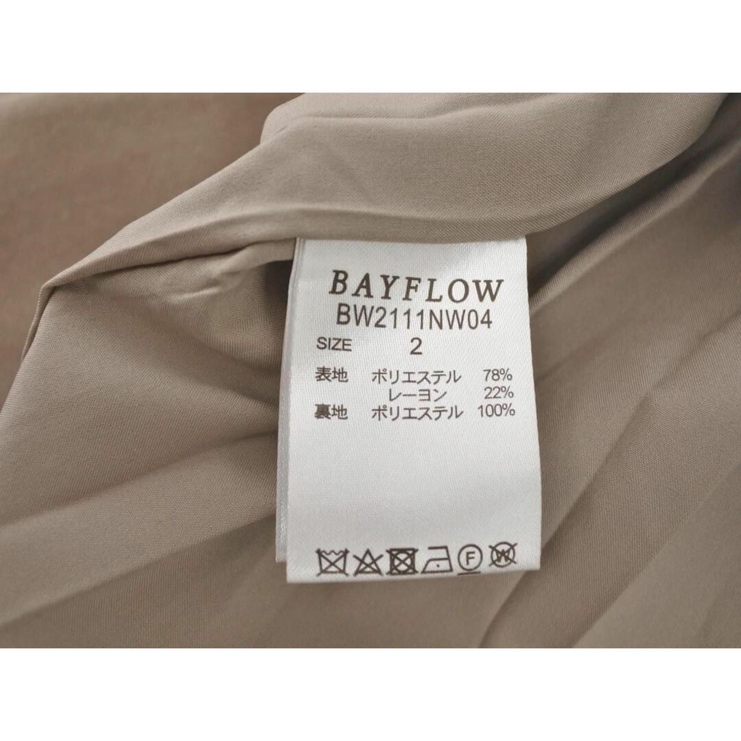 BAYFLOW(ベイフロー)のBAYFLOW ベイフロー ロング ノーカラー コート size2/グレージュ ◆■ レディース レディースのジャケット/アウター(ロングコート)の商品写真