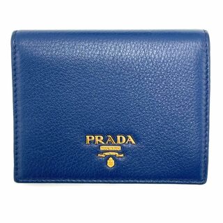 プラダ(PRADA)の【超美品】PRADA プラダ 折財布 ヴィッテログレイン ブルー 1MV204(財布)