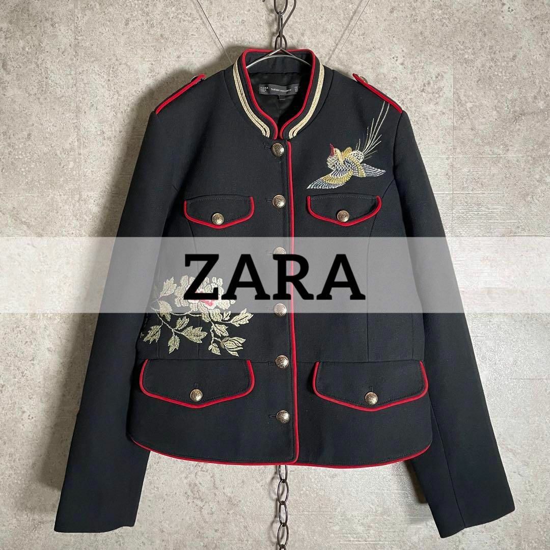 即完売 ZARA ナポレオンジャケット 刺繍和柄 ファラオジャケット 金ボタン | フリマアプリ ラクマ