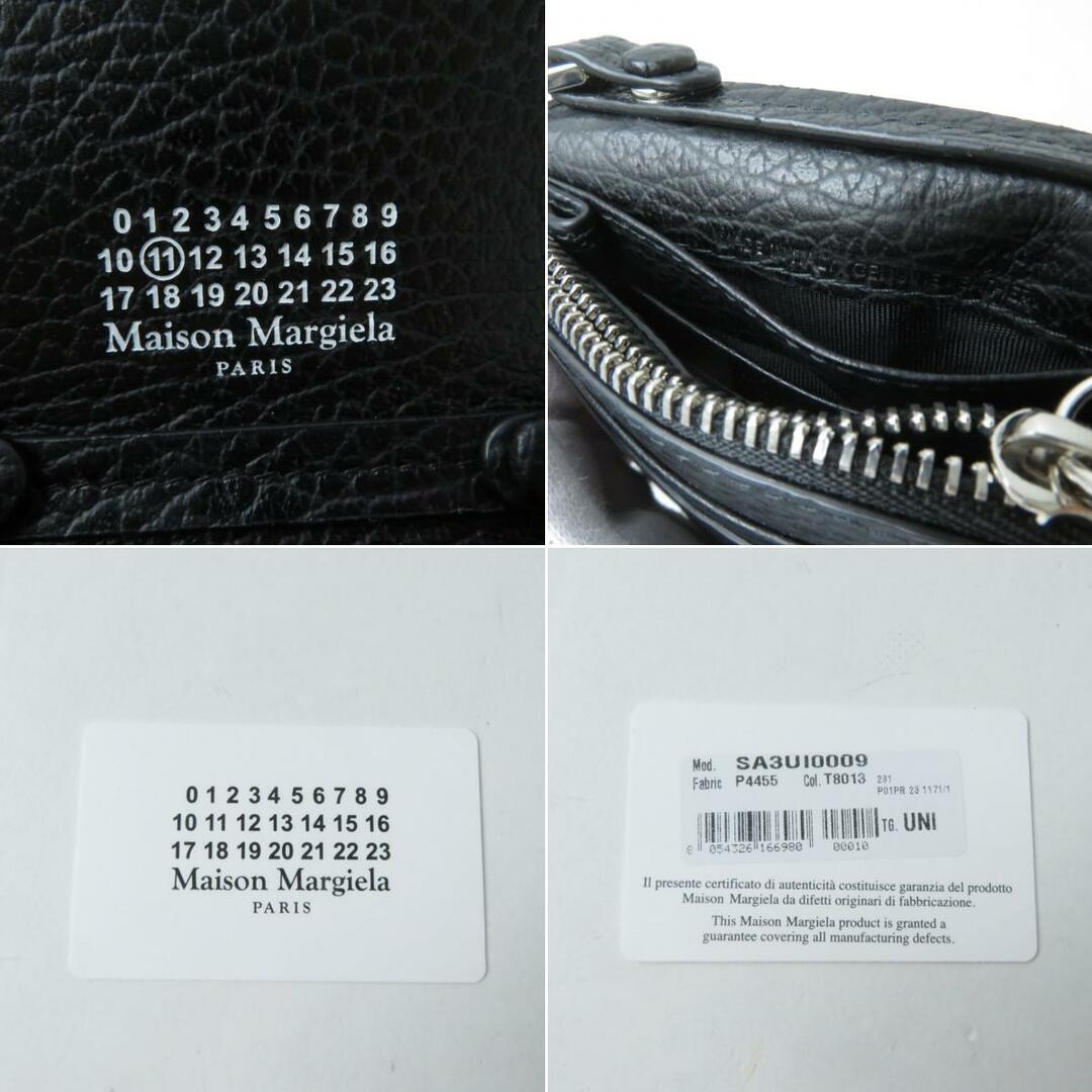 未使用品★Maison Margiela メゾンマルジェラ 11 SA3UI0009 レザー スモールチェーンウォレット／ミニ財布 レディース 黒 イタリア製 箱付