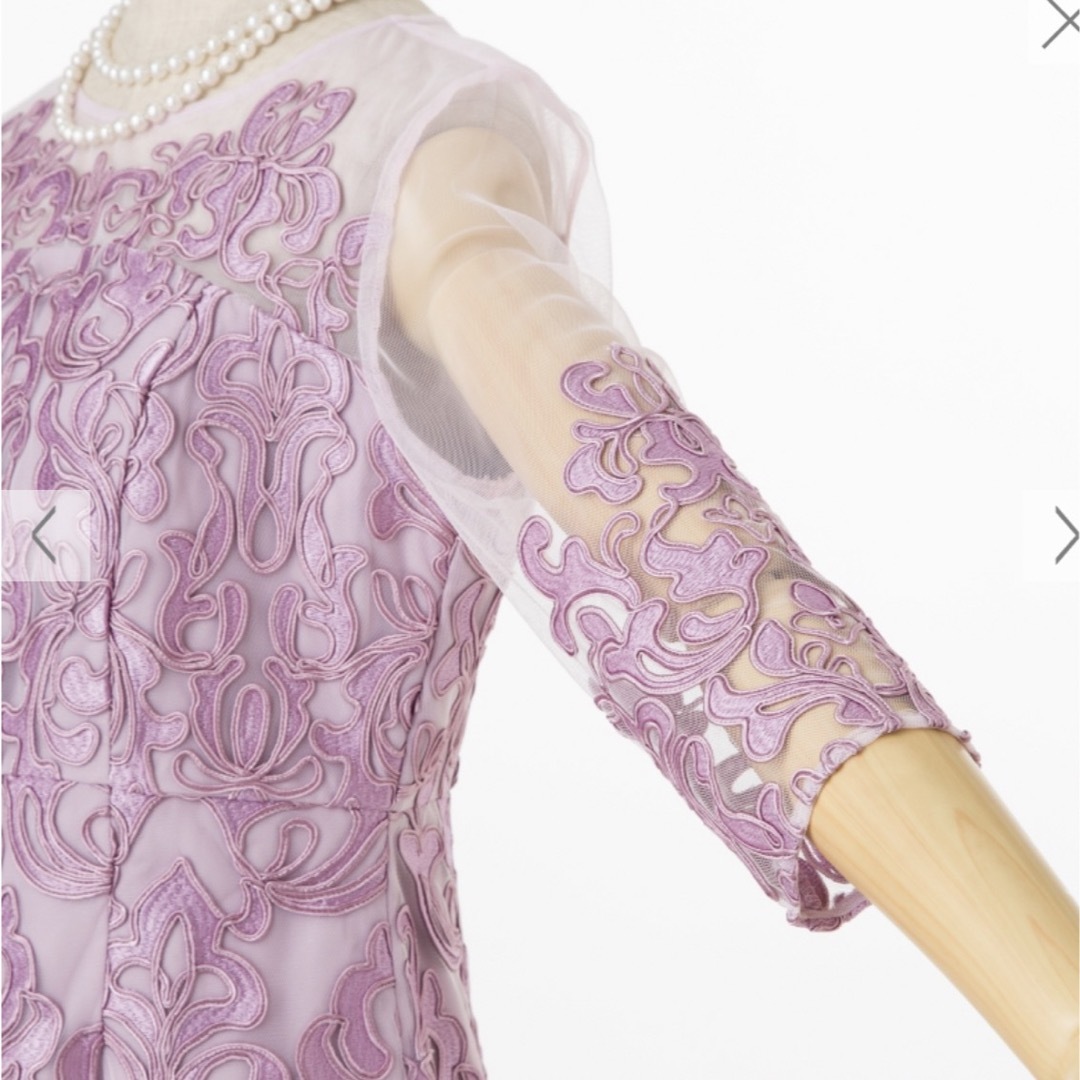 GRACE CONTINENTAL(グレースコンチネンタル)のGrace continental 刺繍ドレス　ピンク　38 レディースのフォーマル/ドレス(ミディアムドレス)の商品写真