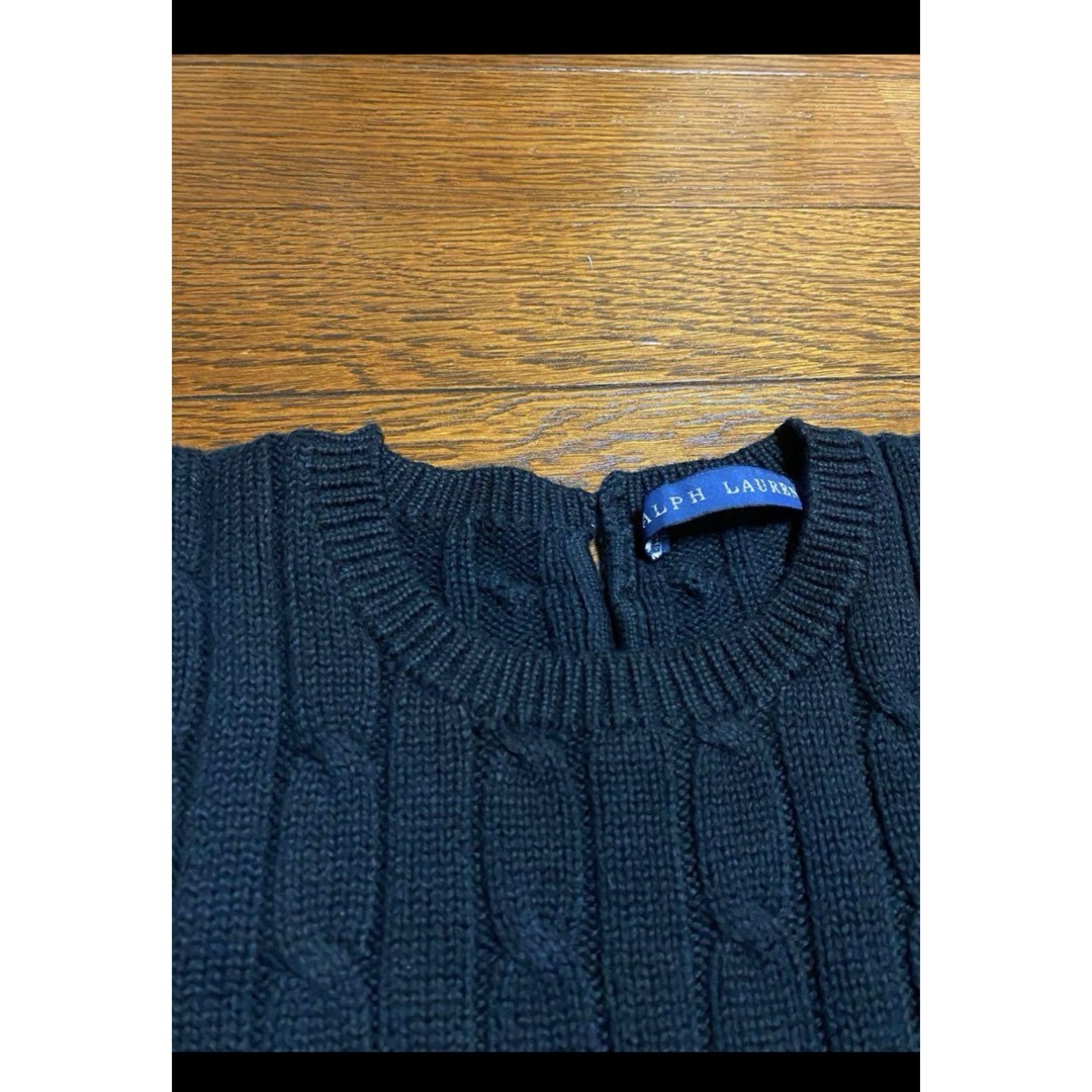 POLO RALPH LAUREN(ポロラルフローレン)の【希少デザイン】 ラルフローレン バックボタン 半袖 ケーブル ニット 1630 レディースのトップス(ニット/セーター)の商品写真