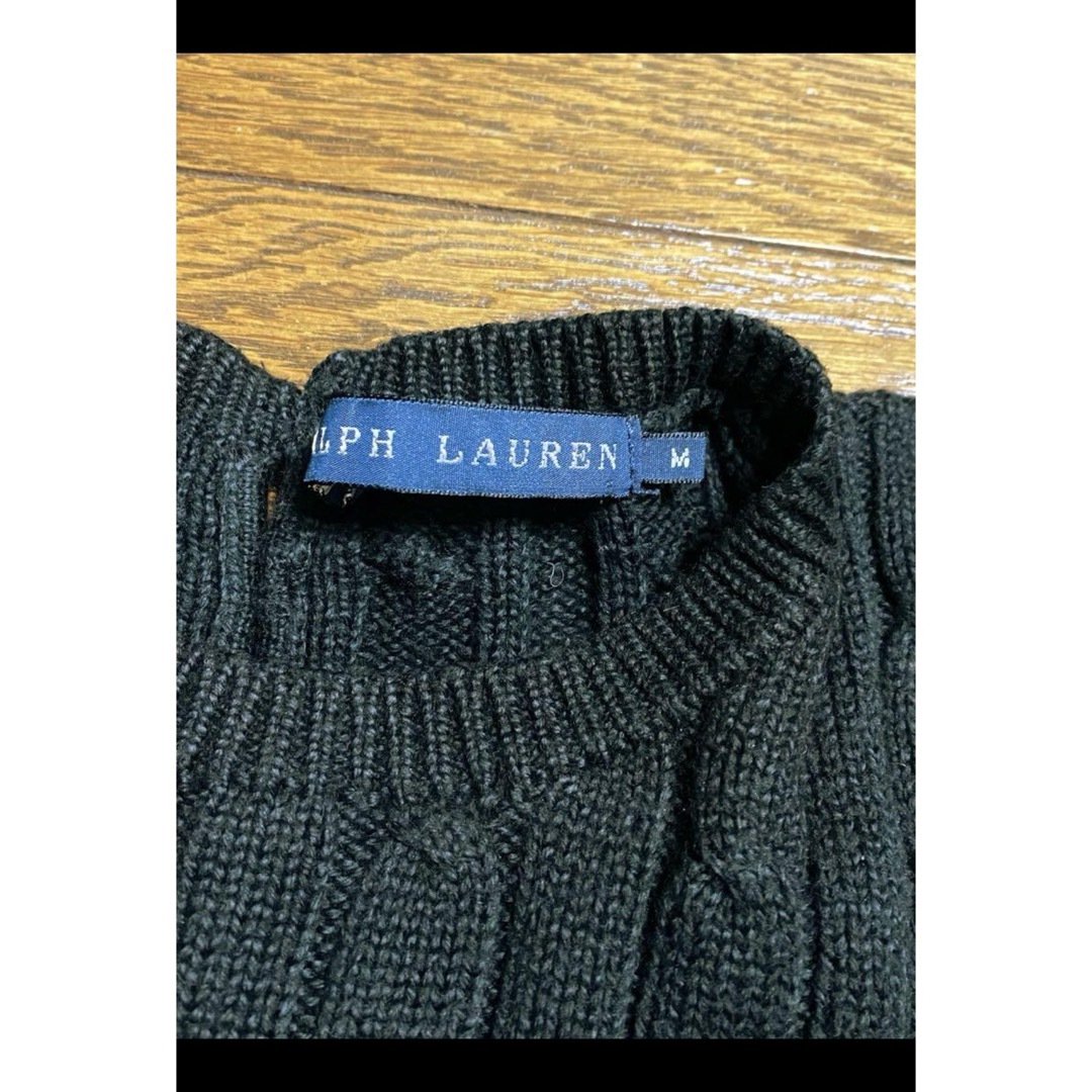 POLO RALPH LAUREN(ポロラルフローレン)の【希少デザイン】 ラルフローレン バックボタン 半袖 ケーブル ニット 1630 レディースのトップス(ニット/セーター)の商品写真