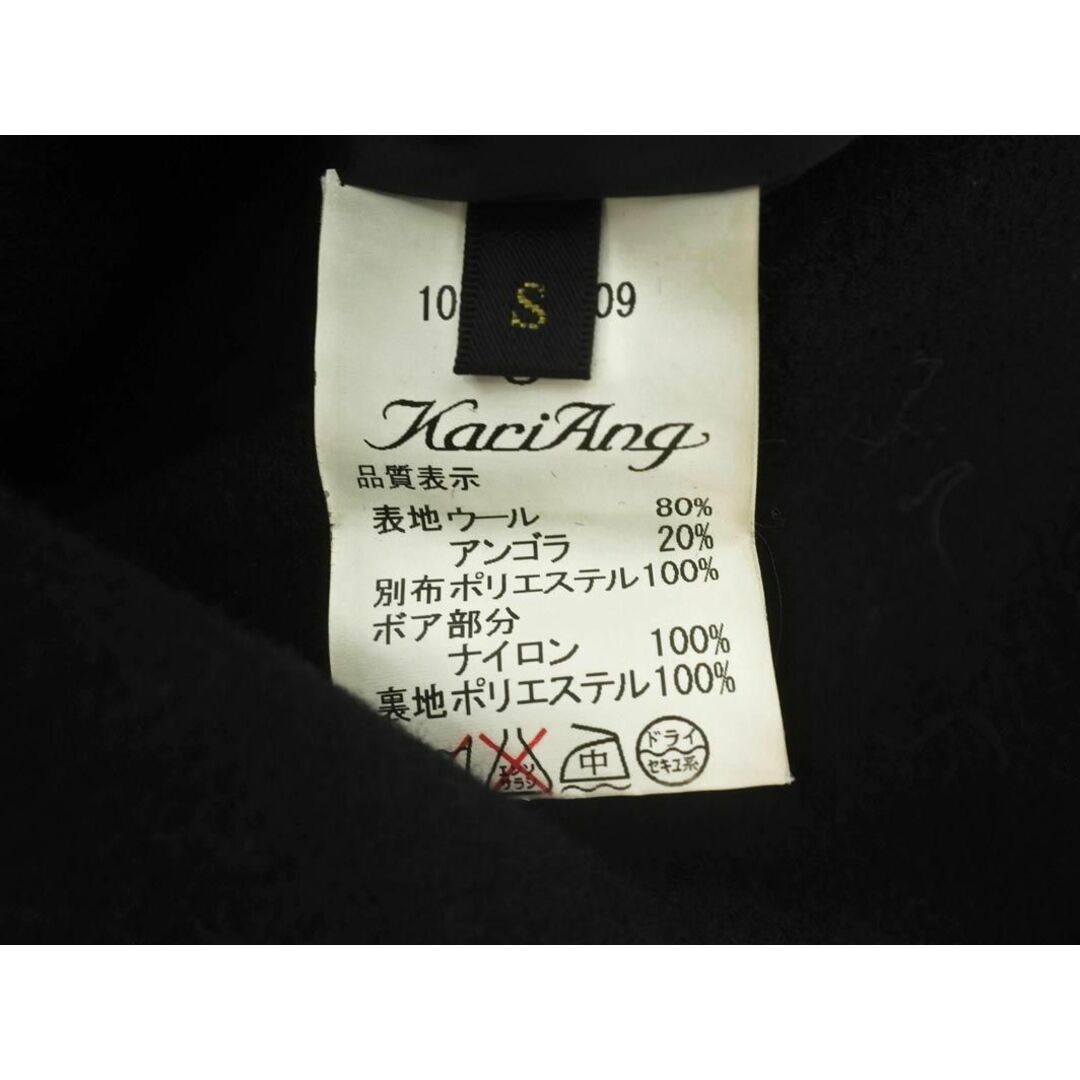 kariang(カリアング)のKariAng カリアング アンゴラ混 ボア フード コート sizeS/黒 ◆■ レディース レディースのジャケット/アウター(その他)の商品写真