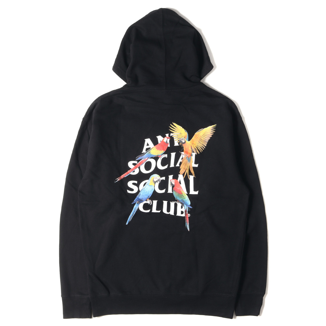 Anti Social Social Club アンチ ソーシャル ソーシャル クラブ パーカー サイズ:L オウム グラフィック スウェット  パーカー ブラック 黒 トップス フーディー スウェットシャツ【メンズ】【中古】【美品】 | フリマアプリ ラクマ