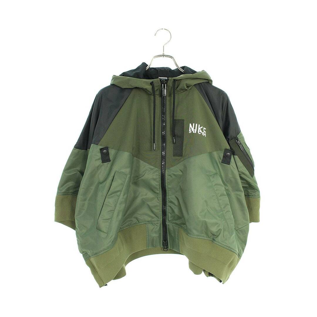 ナイキ ×サカイ Sacai  Full zip HD jacket DQ9049-325 ロゴプリントナイロンブルゾン レディース XLレディース