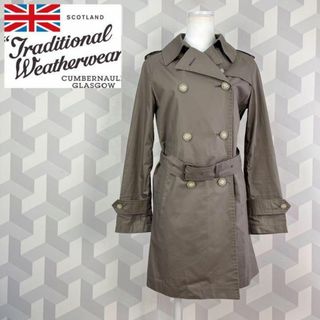 トラディショナルウェザーウェア(TRADITIONAL WEATHERWEAR)の【トラディショナルウェザーウェア】美品 薄手 ハーフ丈 トレンチコート 茶系.(トレンチコート)