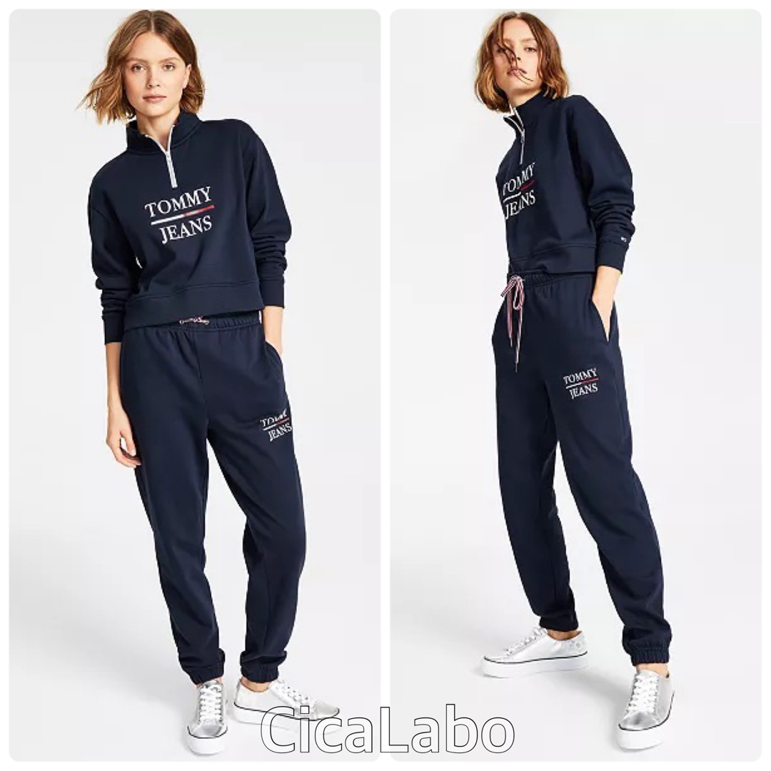 TOMMY HILFIGER(トミーヒルフィガー)の【新品】トミー トレーナー スウェット セットアップ ネイビー XS レディースのトップス(トレーナー/スウェット)の商品写真