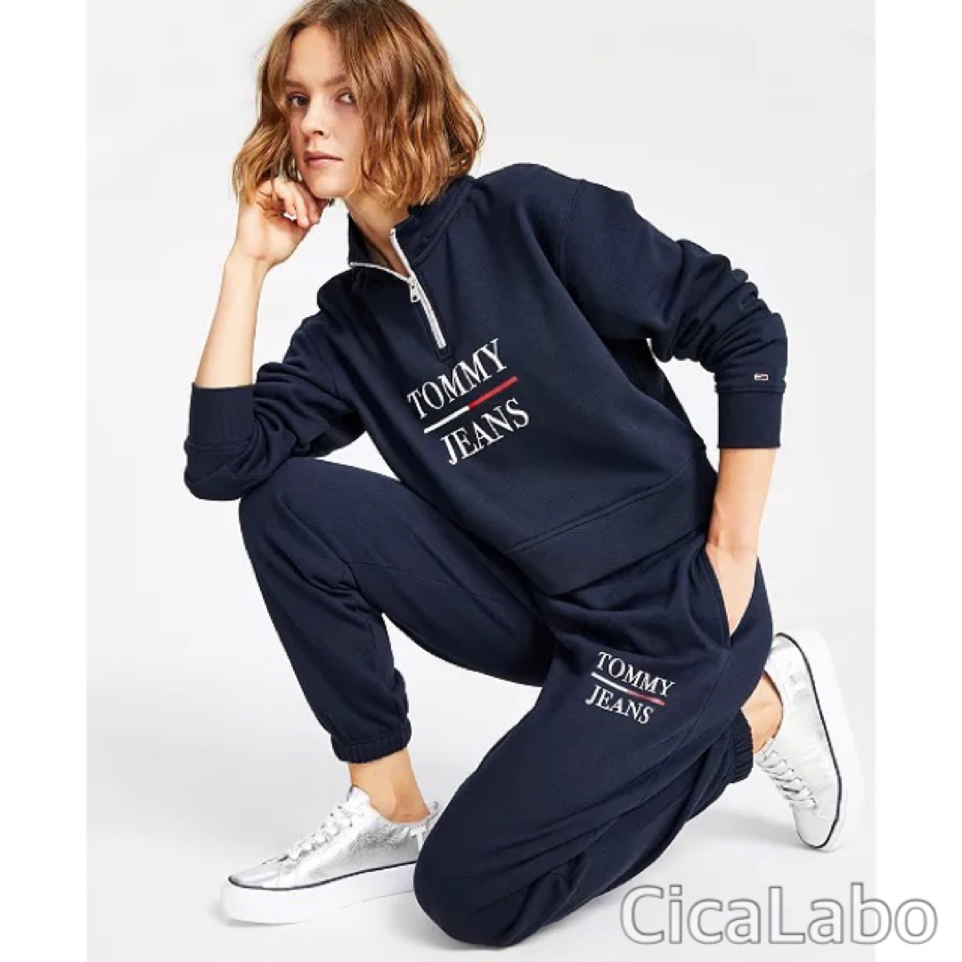 TOMMY HILFIGER(トミーヒルフィガー)の【新品】トミー トレーナー スウェット セットアップ ネイビー XS レディースのトップス(トレーナー/スウェット)の商品写真