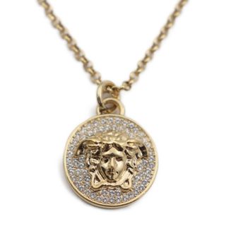 ヴェルサーチ(VERSACE)のVERSACE ヴェルサーチ メデューサ  ネックレス  メタル ラインストーン  ゴールド   ペンダント  【本物保証】(ネックレス)