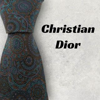 クリスチャンディオール(Christian Dior)の【5592】美品！Christian Dior　ネクタイ　総柄　グリーン系(ネクタイ)