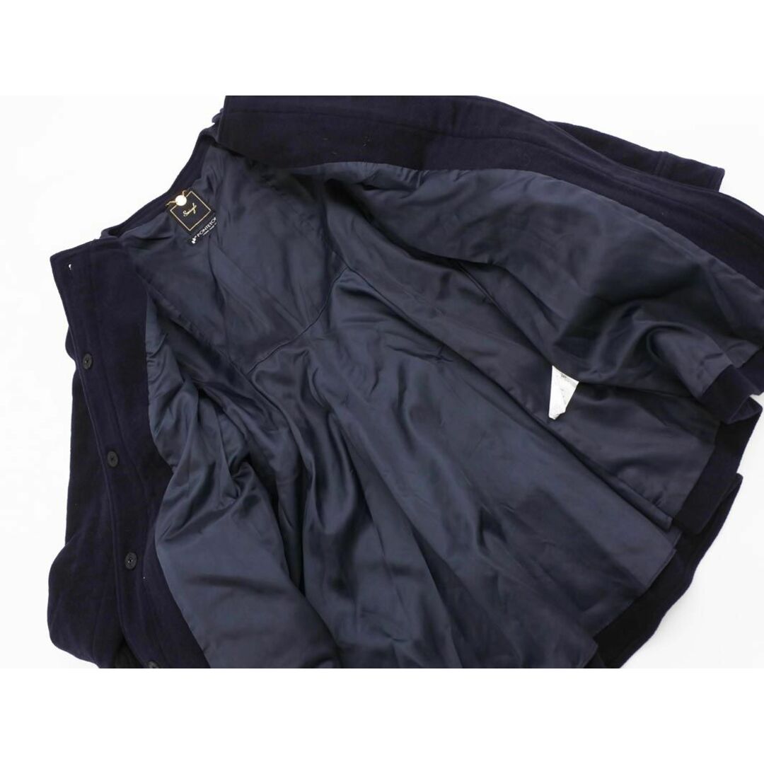 Swingle(スウィングル)のSwingle スウィングル ウール混 リボンベルト付き ノーカラー コート size1/濃紺 ◆■ レディース レディースのジャケット/アウター(その他)の商品写真