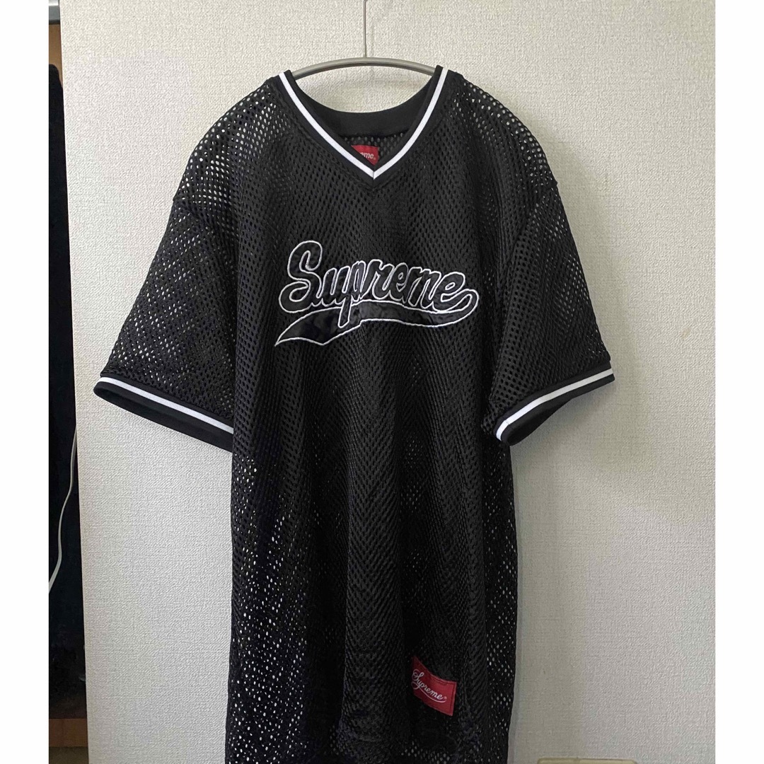 Supreme(シュプリーム)のSupreme Mesh Baseball Top Lサイズ 黒 メンズのトップス(Tシャツ/カットソー(半袖/袖なし))の商品写真