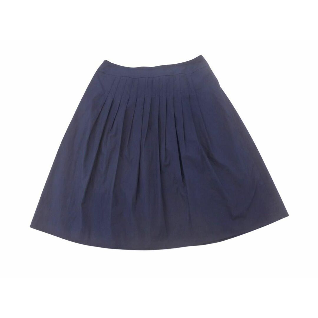 AMACA(アマカ)のAMACA アマカ タック Aライン 台形 スカート size38/濃紺 ■■ レディース レディースのスカート(ひざ丈スカート)の商品写真