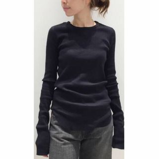 アパルトモンドゥーズィエムクラス(L'Appartement DEUXIEME CLASSE)のアパルトモン 【グッドグリーフ】RIB L/S TOP ブラック(カットソー(長袖/七分))