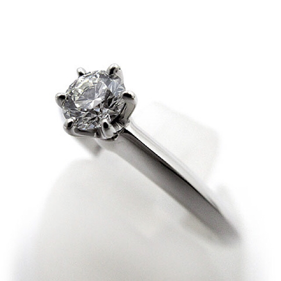 ティファニー ソリティアダイヤリング  D:0.18ct(#10)(#10 幅:約0.1～0.4cm) Pt950 仕上げ済 美品