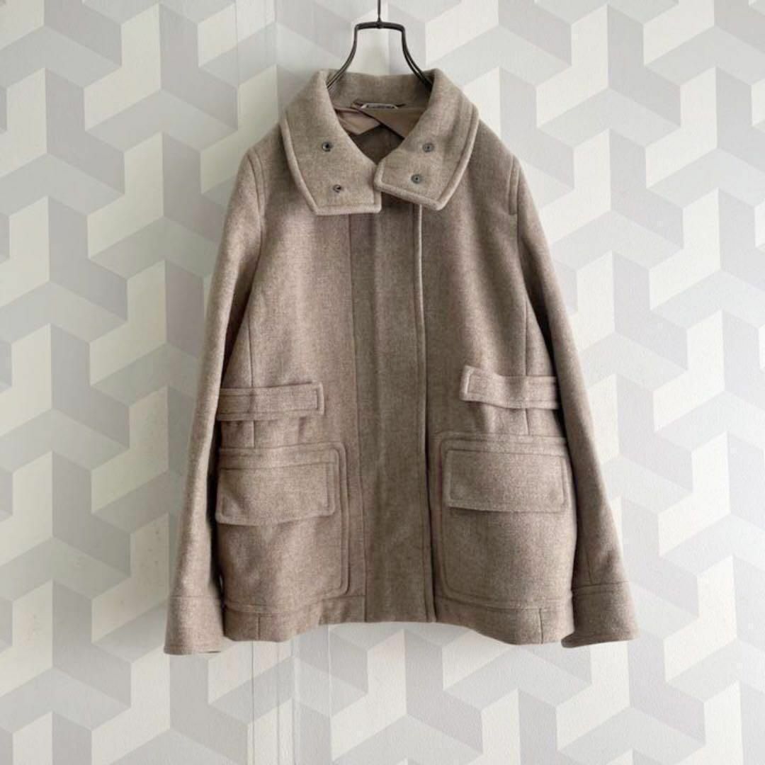 Max Mara(マックスマーラ)の【マックスマーラ】最高級白タグ ウール ジャケットブルゾン 茶 maxmara. レディースのジャケット/アウター(ピーコート)の商品写真