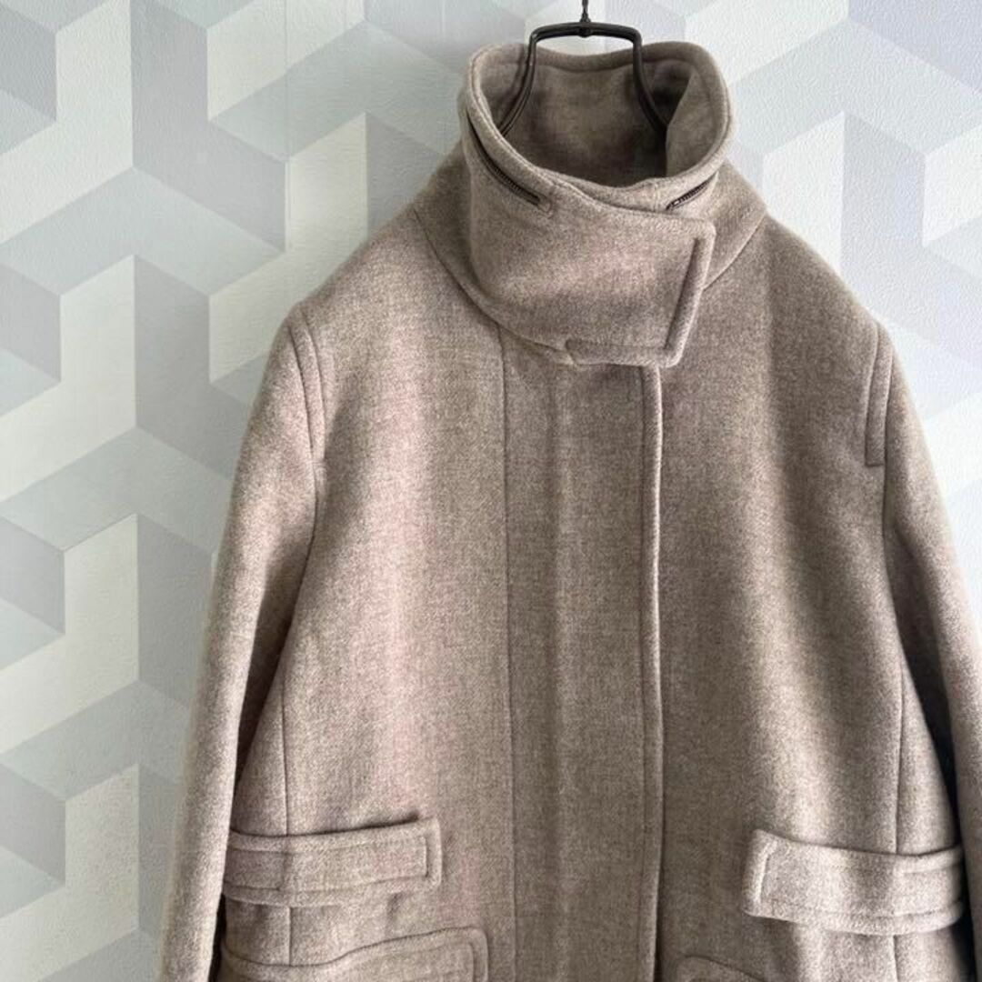 Max Mara(マックスマーラ)の【マックスマーラ】最高級白タグ ウール ジャケットブルゾン 茶 maxmara. レディースのジャケット/アウター(ピーコート)の商品写真