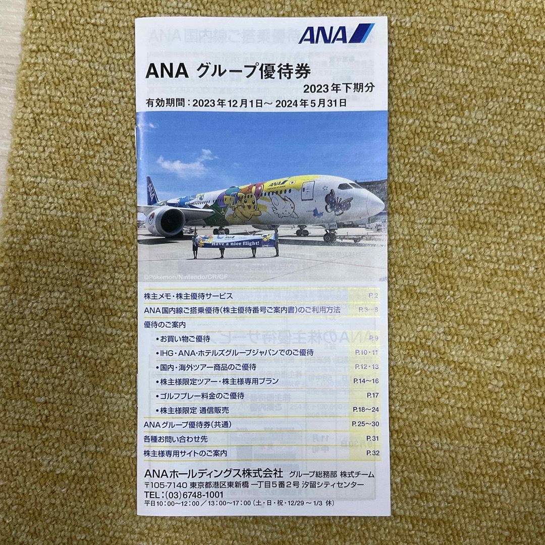 ANA(全日本空輸)(エーエヌエー(ゼンニッポンクウユ))のANA グループ優待券  株主優待券1枚  冊子1冊  全日空 チケットの乗車券/交通券(航空券)の商品写真