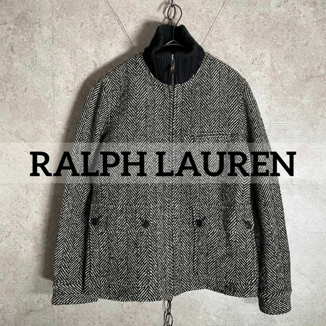 Ralph Lauren(ラルフローレン)の美品 RL RALPH LAUREN ヘリンボーン ドライバーズ ブルゾン レディースのジャケット/アウター(ブルゾン)の商品写真