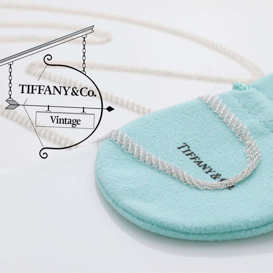 ネックレス美品 TIFFANY ティファニー サマセット メッシュ シルバー ネックレス