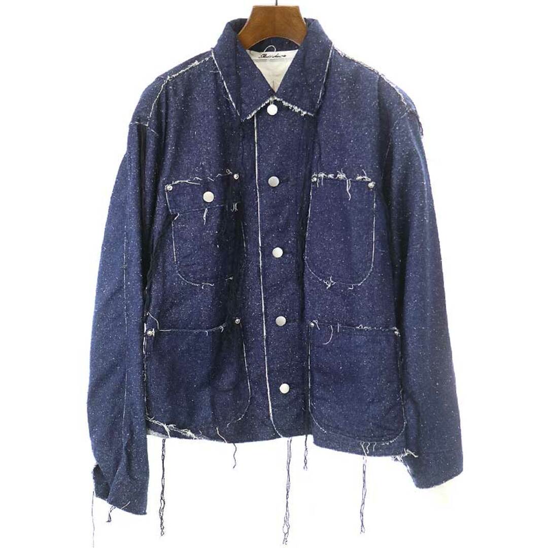 新古品使用感の無い新品同様品Ａmidorikawa.... ミドリカワ 19SS INDIGO SILK JACKET ネップ加工シルクデニムジャケット インディゴ S