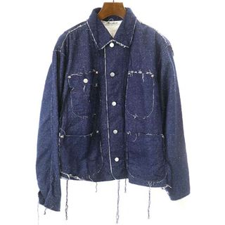 midorikawa.... ミドリカワ 19SS INDIGO SILK JACKET ネップ加工シルクデニムジャケット インディゴ S(Gジャン/デニムジャケット)