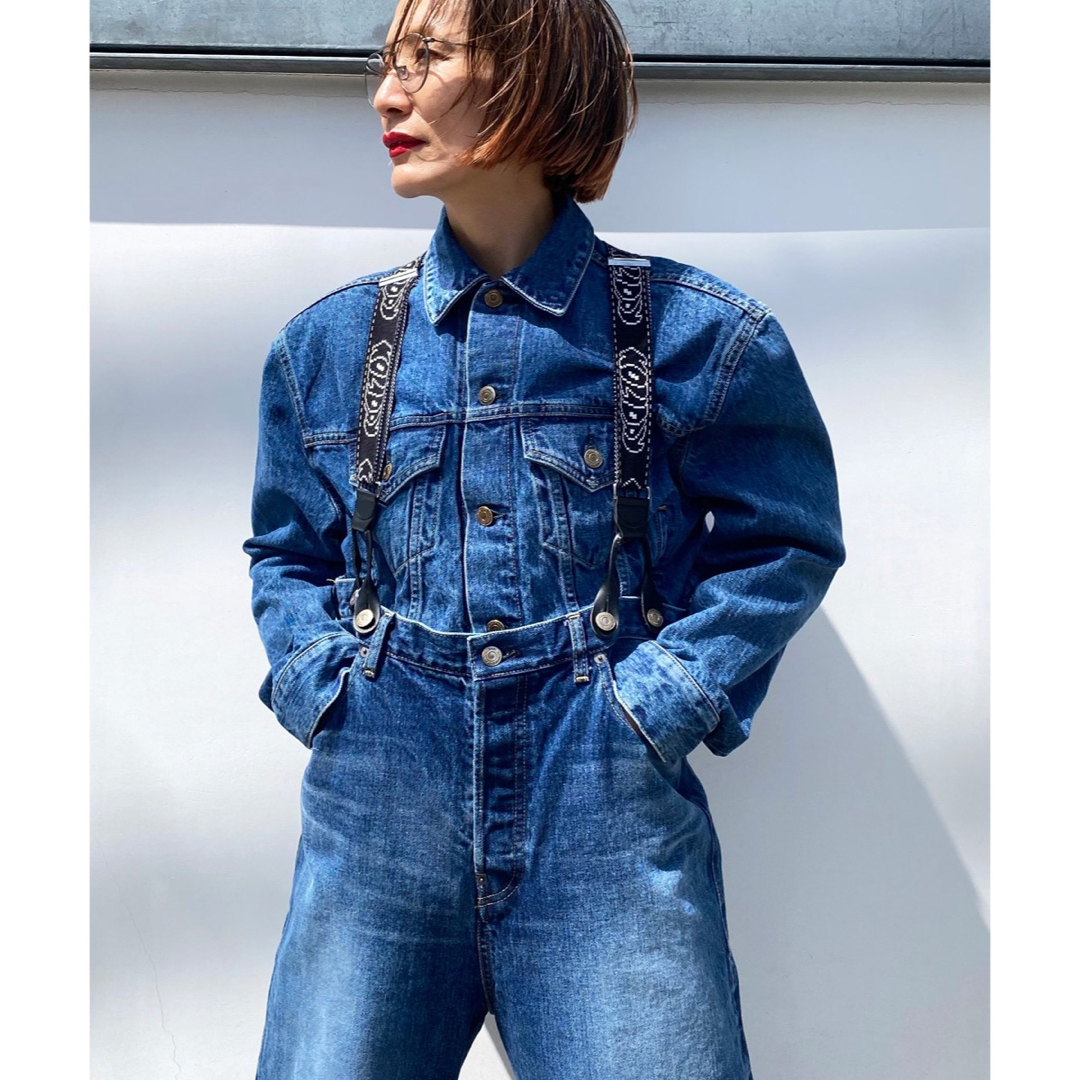 holiday(ホリデイ)のHOLIDAY SUSPENDER DENIM PANTS 36 レディースのパンツ(デニム/ジーンズ)の商品写真