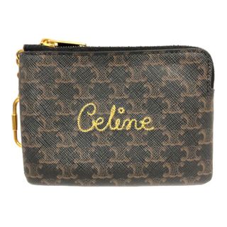 セリーヌ(celine)のCELINE コインポーチ キーフック付 トリオンフキャンバス ダークブラウン(コインケース)