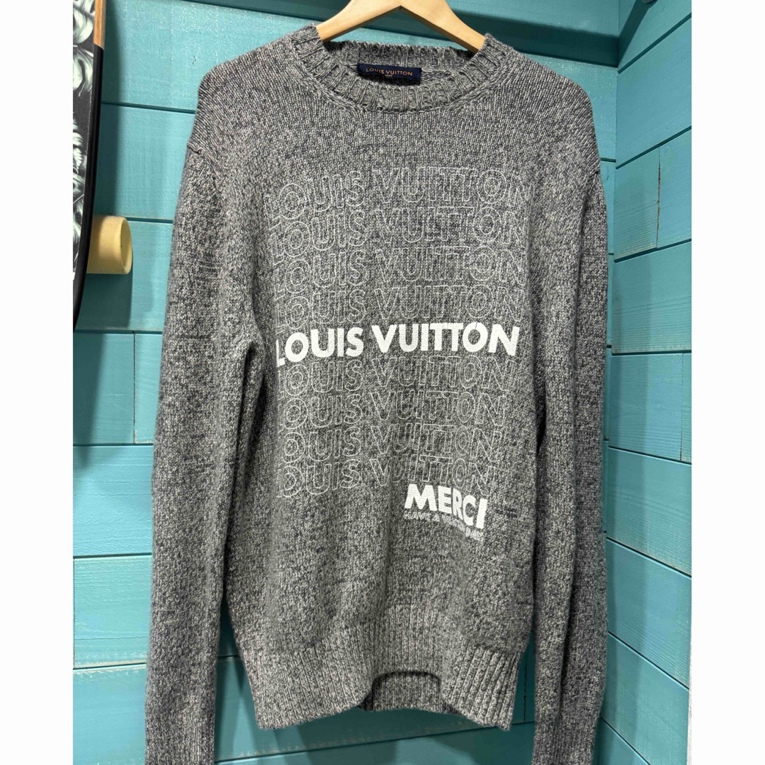 カシミヤ55%コットン45%美品 VUITTON ヴィトン LVニット クルーネック