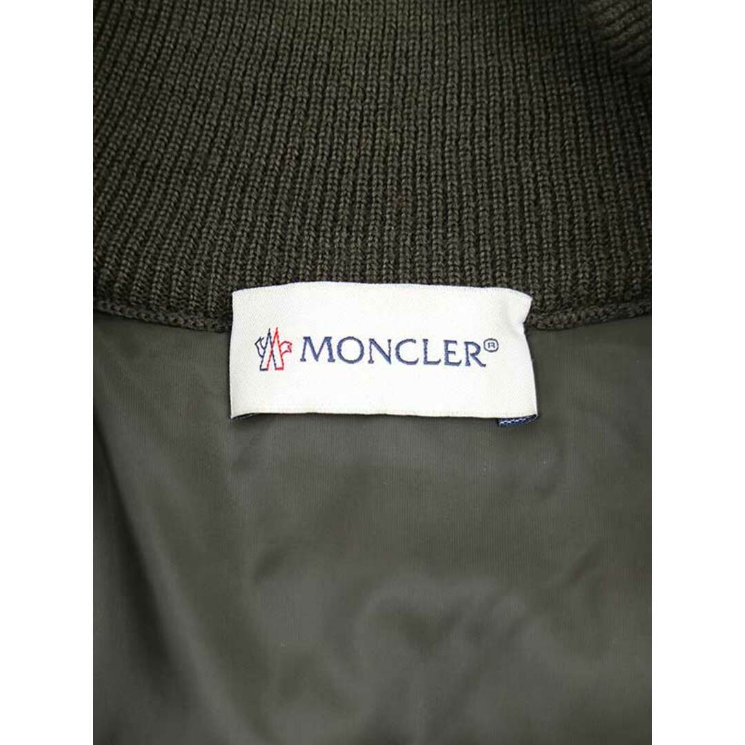 MONCLER モンクレール ダウン ジャケットカーキ　ニット切替キルティング