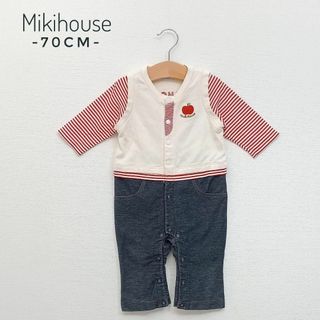 ミキハウス(mikihouse)の✨みーさん用✨ミキハウス　オリジナル　長袖ロンパース　バックデザイン　70cm(ロンパース)