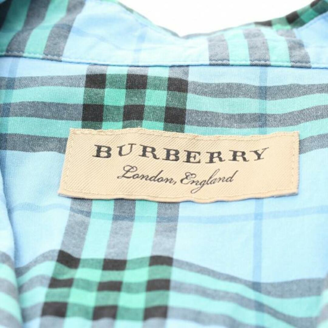 BURBERRY(バーバリー)の シャツ 半袖 チェック コットン ライトブルー グリーン マルチカラー メンズのトップス(シャツ)の商品写真