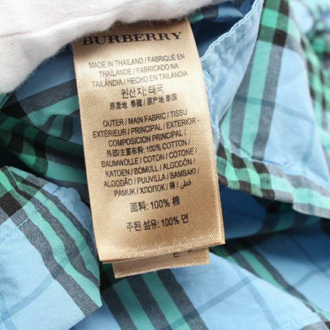 BURBERRY(バーバリー)の シャツ 半袖 チェック コットン ライトブルー グリーン マルチカラー メンズのトップス(シャツ)の商品写真