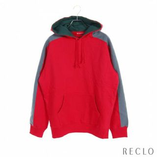 シュプリーム(Supreme)のPaneled Hooded Sweatshirt プルオーバーパーカー コットン レッド ブルーグレー 18AW(パーカー)