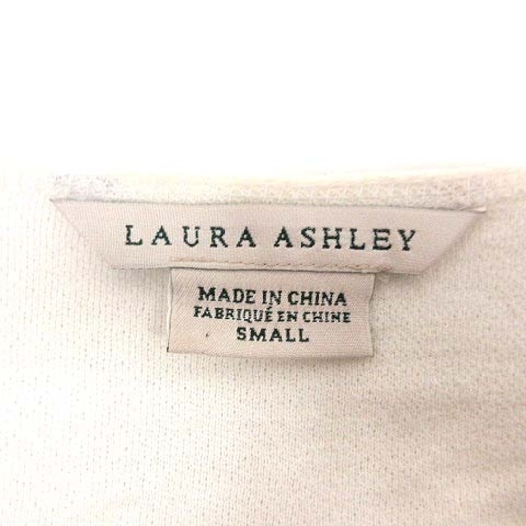 LAURA ASHLEY(ローラアシュレイ)のLAURA ASHLEY カーディガン ニット 刺しゅう 七分袖 S 白 ■MO レディースのトップス(カーディガン)の商品写真