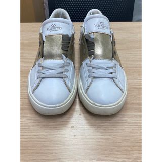 美品 VALENTINO スタッズ メッシュ ニット ローカット スニーカー