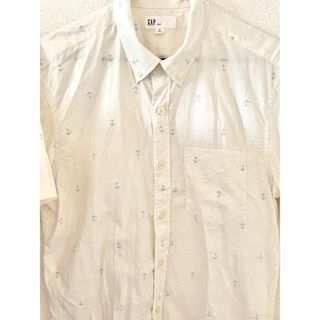 ギャップ(GAP)のGAP マリン柄シャツ　オフホワイト　メンズS 150/160(ジャケット/上着)