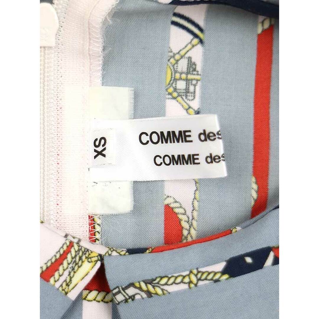 COMME des GARCONS COMME des GARCONS コムデギャルソンコムデギャルソン 17AW スカーフ柄 ラウンドカラードレスワンピース サックスブルー×マルチカラー XS