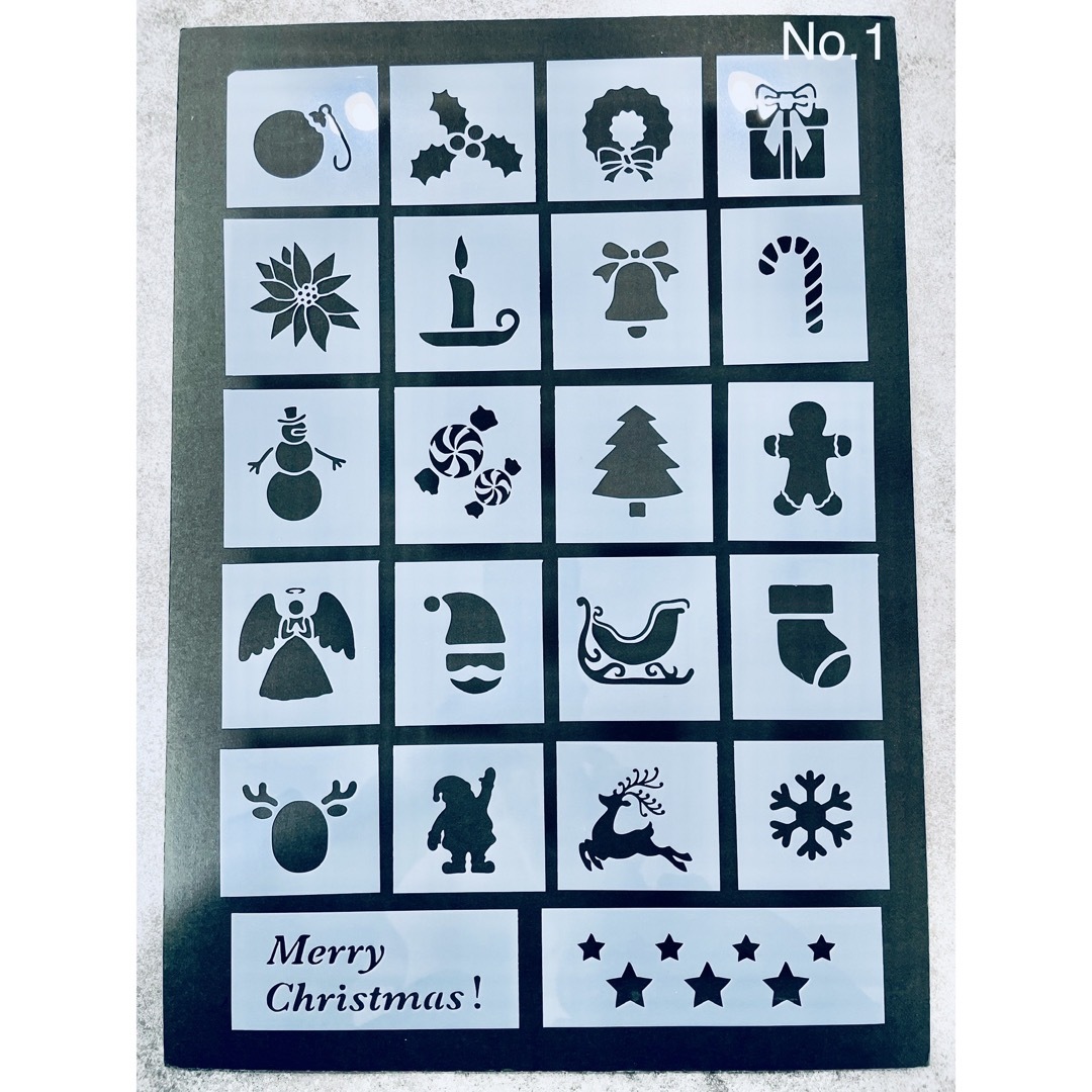 ステンシルシート　クリスマス　No.1 ハンドメイドの素材/材料(型紙/パターン)の商品写真