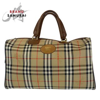 バーバリー(BURBERRY)のBURBERRY バーバリー シャドーホース ベージュ アイボリー キャンバス ボストンバッグ 旅行バッグ レディース 404006 【中古】(ボストンバッグ)