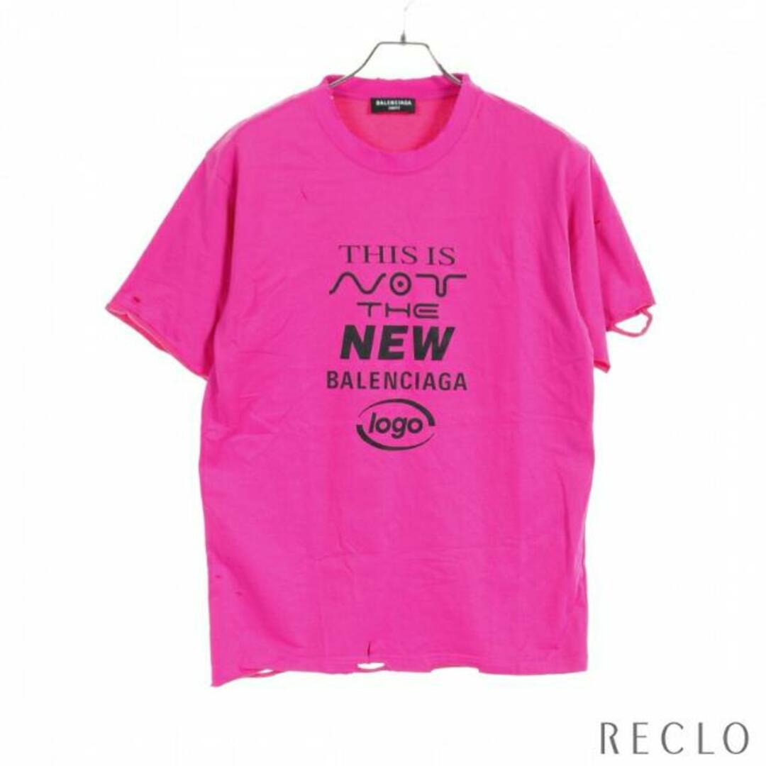 Balenciaga - Tシャツ クルーネック ロゴプリント コットン ピンク
